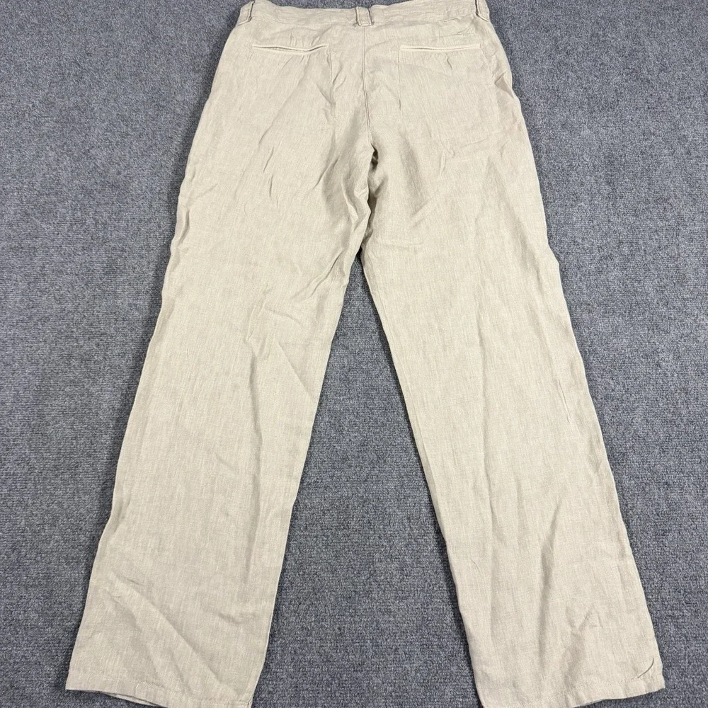 Madda Fella Linen Pants Mens Medium Beige Drawstring Beach Tropical Resort